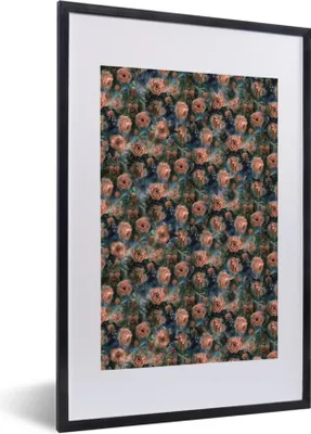 Produktbild von MuchoWow® MuchoWow® Gerahmtes Poster Rosen - Aquarell - Rosa 40x60 cm - Poster mit zchwarzem Bilderrahmen - Poster in Rahmen