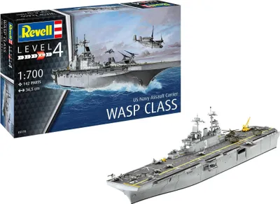 Produktbild von Revell 65178, Modell eines Marineschiffs, Montagesatz, 1:700, US Navy Assault Carrier WASP Class, Junge, Kunststoff