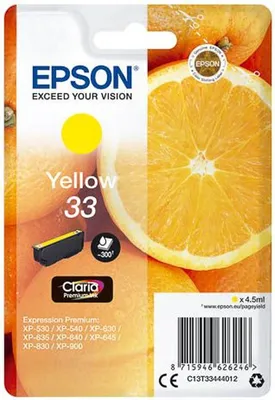 Image de Cartouche d'encre Epson T3344 jaune Paquet de 10 pièces