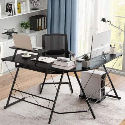 Immagine prodotto di Scrivania ad angolo a forma di L - Scrivania ad angolo - Scrivania da gaming - Scrivania per computer - Postazione di lavoro