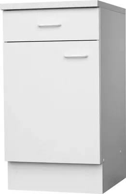 Produktbild von Küchenunterschrank, 1 Schublade, 1 Tür, 1 Boden, 850 x 500 x 600 mm, weiß