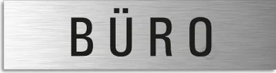 Produktbild von Türschild Büro Hinweisschild Textschild Aluminium Edelstahloptik 160x40 mm selbstklebend