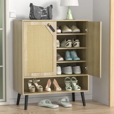 Schuhschrank Holz 80x38x100 cm freistehend rechteckig