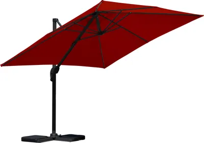 Produktbild von Hengda Sonnenschirm Ampelschirm Ø3m drehbar,neigbar,360° Rotation,Marktschirm,Rot