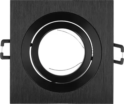 Produktbild von Einbaustrahler GU10 Einbaurahmen 35° Schwenkbar Ø85mm Bohrloch Aluminium inkl. GU10 Fassung für LED Leuchtmittel Schwarz Eckig
