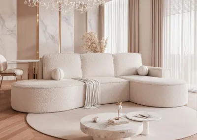 Image de Canapé d'angle rembourré SOFIA avec fonction couchage - Canapé L avec fonction relax et compartiment de rangement - Canapé d'angle droit indépendant Abriamo 04 Beige