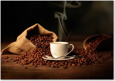 Produktbild von Tulup® Glas-Bild - 100 x 70 - Wandbild aus Glas - Wandkunst - Wandbild hinter gehärtetem Sicherheitsglas - Essen & Getränke - Kaffee Tasse - Braun