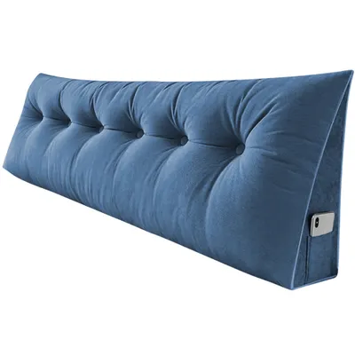 Produktbild von Rückenkissen 180*50*20cm Keilkissen Lesekissen für Bett und Sofa geeignet  mit abnehmbarem und waschbarem Bezug Dunkelblau