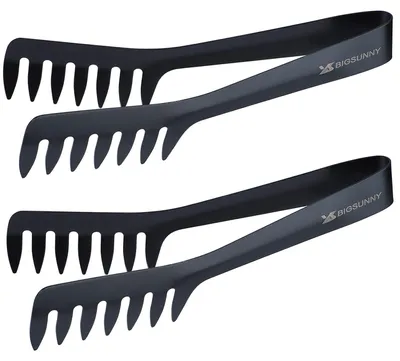 Pasta-Zange aus Edelstahl, schwarz, 2er-Set