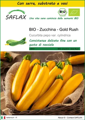 Immagine prodotto di SAFLAX Insieme di coltivazione -- Zucchina - Gold Rush - 5 semi - Cucurbita