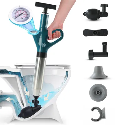 Produktbild von Pressluft Rohrreiniger - Luftdruck Rohrreiniger – Rohrreinigungspumpe - Abflussreiniger - Toilettenpumpe – Umweltfreundlich