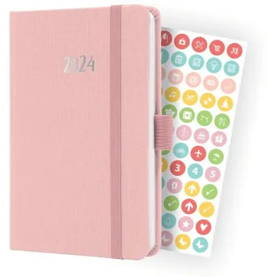 Produktbild von Wochenkalender Jolie 2024 ca. A6 1 Woche/2 Seiten Hardcover soft pink