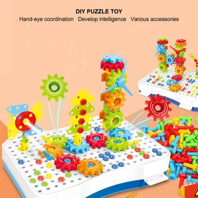 Produktbild von Interessante Kinder DIY Montage Bohrer Puzzle Spielzeug Schraube Lernspielzeug Kind Geschenk190pcs