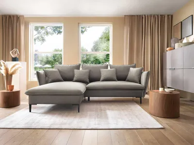 Produktbild von Masseno Ecksofa SOLE mit Schlaffunktion L-Form, Sofa mit Bettkasten, Wohnzimmersofa, Couch, Soffa, Bettsofa, Couchgarnitur- Braun, RIVIERA 16