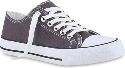 Produktbild von VAN HILL Damen Sneaker Low Schnürer Bequeme Stoff Freizeit Schuhe 841314, Farbe: Dunkelgrau, Größe: 36