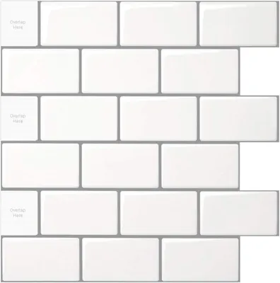Zdjęcie produktu dla LONGKING, 10 sztuk, samoprzylepne płytki ścienne, 30x30 cm, białe, typu Metro, 3D