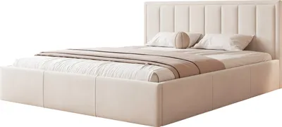 Produktbild von Polsterbett MOON 90x200 mit Holzlattenrost - Bequemes Bett - Creme
