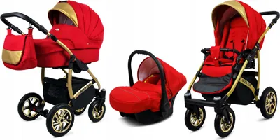 Image de BabyLux® Gold Lux | Cat 3in1 Set | Scarlet | Combi Cat | Cat Set | Buggy +