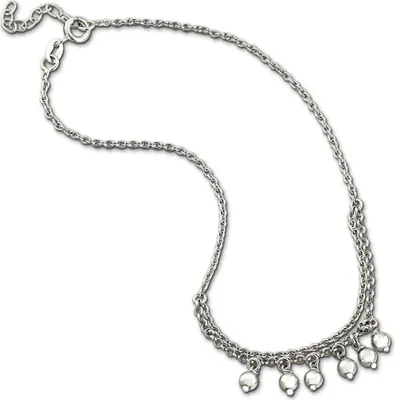 Imagen del producto de Tobillera de plata de ley 925, diseño colgante, 25 cm, para mujer, joya auténtica, modelo D2SDF5195J