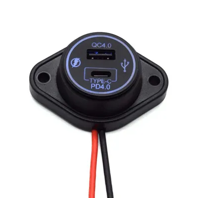 Produktbild von 12V USB-C Autolader 2 Ports QC4.0 DS2076 - USB-Steckdose Auto/Boot, blau
