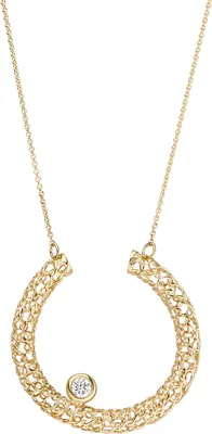 Produktbild von 0,7mm Collier Ankerkette Anhänger mit Diamant Brillant 750 Gold Gelbgold 42-45cm
