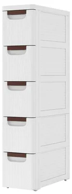 Immagine prodotto di Armadietto stretto con ruote, modello JV11495WH, dimensioni 42 x 19 x 91 cm, colore bianco