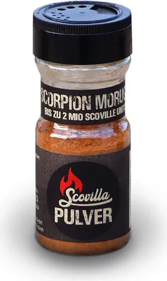 Produktbild von Scovillas Trinidad Scorpion Moruga Red, Chilipulver im Shaker, 50g