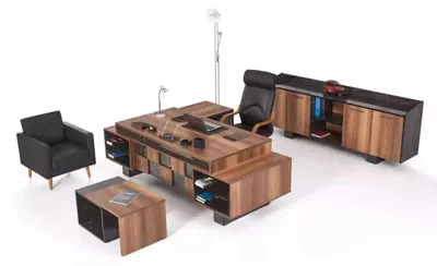 Image de Ensemble complet de meubles de bureau Bureau d'angle Armoire de bureau Nouveau