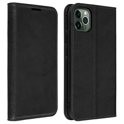 Image de Avizar, étui en cuir avec portefeuille pour Apple iPhone 11 Pro Max, noir