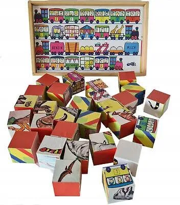 Produktbild von Small Foot Lernspielzeug Motivwürfel Holzbausteine