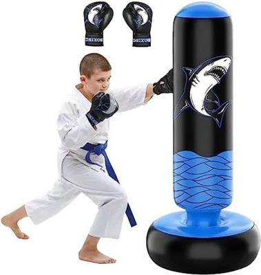 Image de Ensemble de kickboxing Famanu avec sac de frappe et gants - pour enfants