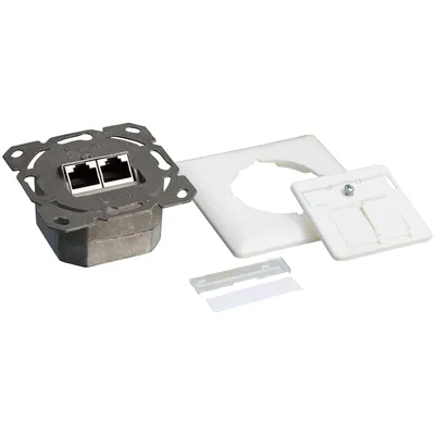 Image de LogiLink CAT 6 prise de raccordement UP 2 x RJ45 STP horizontal blanc de signal (boîte pliante de 1)