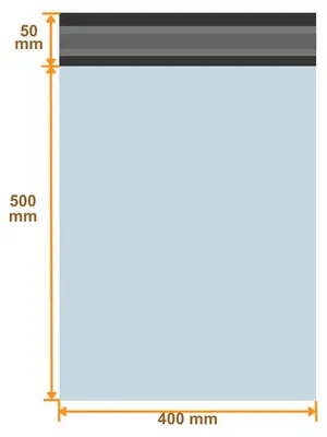 Produktbild von 50x Folienversandtaschen 400 x 500 mm (40 x 50 cm) 60 my | CoEx Versandbeutel Versandtüten