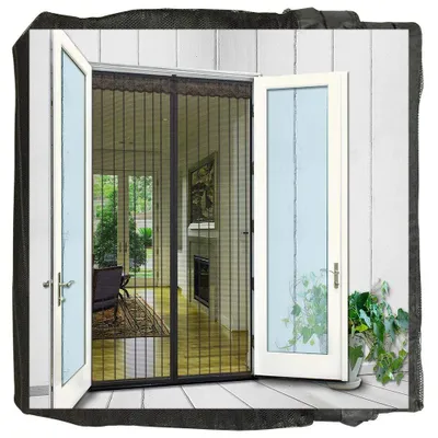 Magnetischer Insektenschutz-Vorhang, 72" x 80", schwarz
