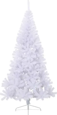 Zdjęcie produktu dla vidaXL Sztuczna pół choinka ze stojakiem biała 240 cm PVC