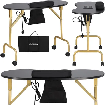 Image de Bureau pliant table cosmétique pour manucure mobile noire