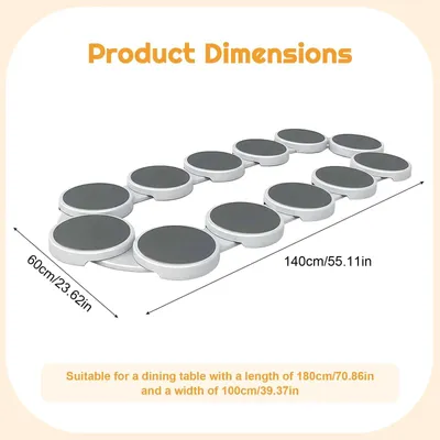 Produktbild von Drehbare Servierplatte - Lazy Susan Drehteller - 12-teiliges Teller-Set - Oval aus Kunststoff - Für Esstisch, Küche und Party