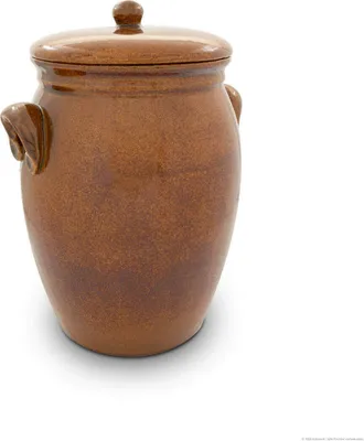 Produktbild von KERAZO Rumtopf 5,0 Liter aus Steinzeug Keramik BRAUN - Mehrzwecktopf Einlegetopf