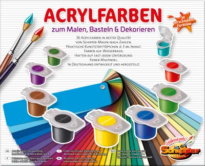 Produktbild von Noris Spiele Malen nach Zahlen - 36 Acrylfarben; 605190741