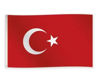 Produktbild von Kochmaster Türkei Flagge 90x150 cm – Fahne Rot Weiß mit Ösen Wetterfest & UV-beständig