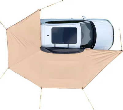 Obrázek produktu pro SucceBuy 270° markýza na auto, 6,08x4,25x2,10 m, ochrana proti slunci s UV50+, voděodolná konstrukce, taška na přenášení v ceně, univerzální stříška pro SUV, dodávky, nákladní auta a kempování
