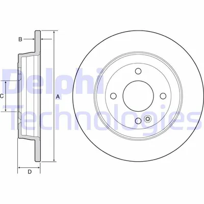 Immagine prodotto di 2x disco freno DELPHI BG4564 per HYUNDAI i20 Hatchback (GB IB) 44mm 262mm