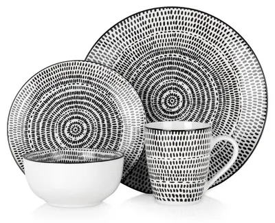 Obrázek produktu pro Jídelní servis - 16-dílný - Porcelán - Moderní jídelní souprava pro 4 osoby