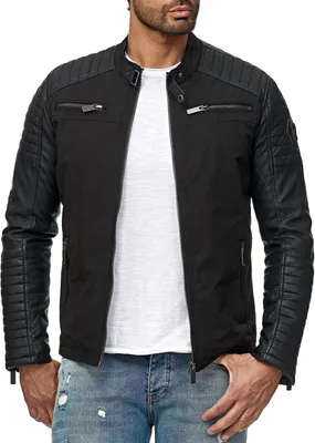 Produktbild von Red Bridge Herren Jacke Bikerjacke Kunst- Lederjacke Modestly Biker Kunstleder Ärmel