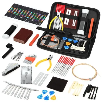 Imagen del producto de Kit de 72 piezas de accesorios para guitarra: herramientas de reparación para guitarras eléctricas