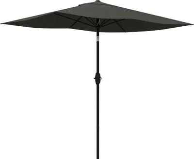 Image de Outsunny Parasol de jardin Parasol droit Parasol rectangulaire inclinable 2 x 3 m avec manivelle toile polyester impermšŠabilisšŠe haute densitšŠ 180 g/m? gris foncšŠ