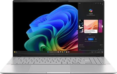 Produktbild von ASUS Asus Vivobook S S5507QA-MA112W | Cool Silver | 15.6 " | OLED | 3K | 2880 x 1620 pixels | Glossy | Snapdragon X Elite | X1E 78 100 | 32 GB | LPDDR5X | Solid-state drive capacity 1000 GB | Qualcomm Adreno GPU | Windows 11 Home | 802.11be | Bl