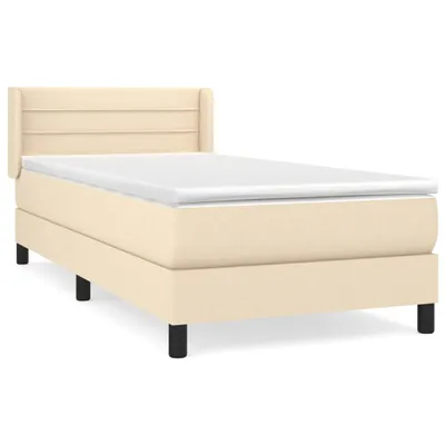 Produktbild von Boxspringbett mit Matratze Creme 80x200 cm Stoff