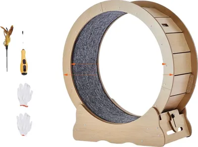 Image de Roue d'entraînement pour chat, design en bois durable, fonctionnement silencieux, 295inch