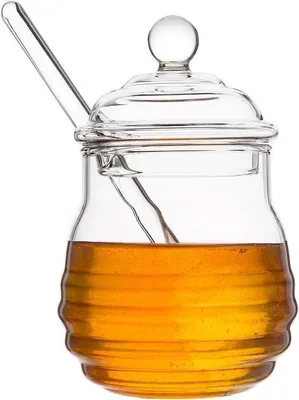 Produktbild von Gläserner Honigbehälter 255ml mit Löffel